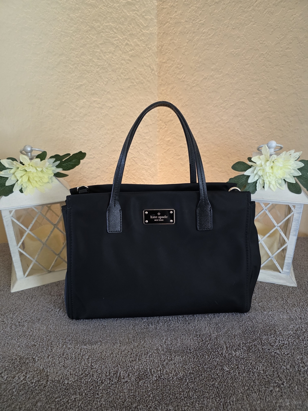 Kate Spade Black Nylon Tote Bag